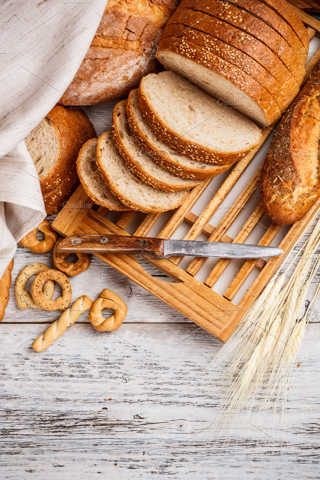 Download Sliced bread stock photo containing background and board | High-Quality Food Images ~ Creative ...