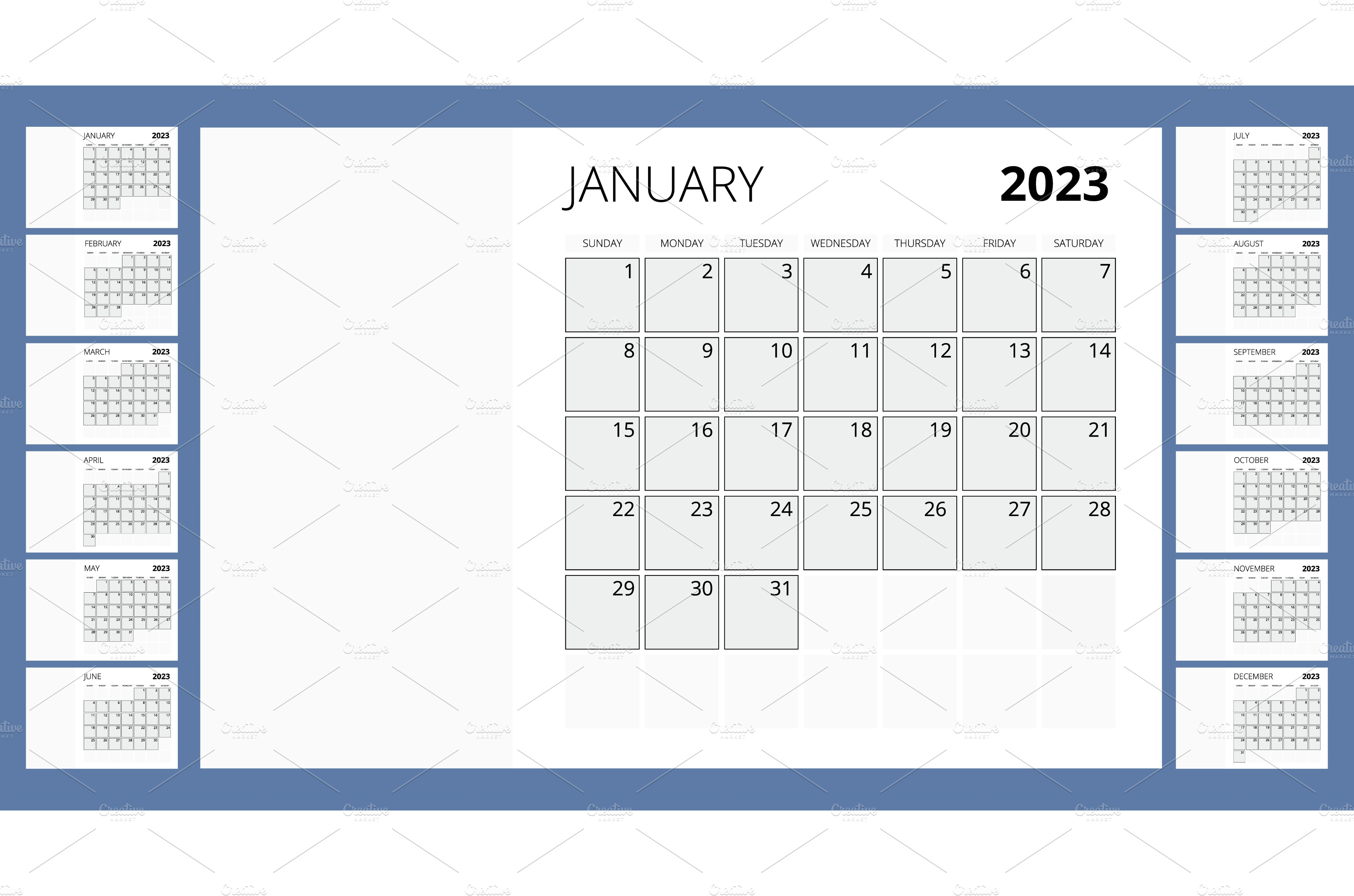 Calendar Planner for 2023. Calendar | Vector Graphics ~ Creative Market