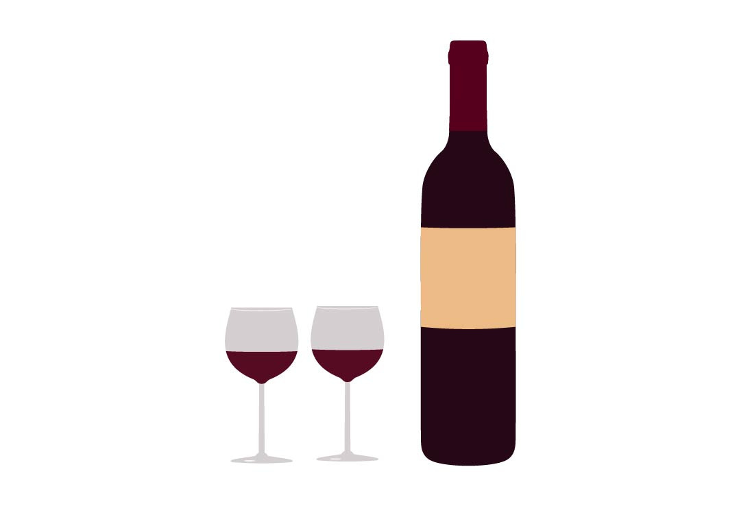 Wine Bottle And Glasses Clip Art Pre Designed Illustrator Graphics