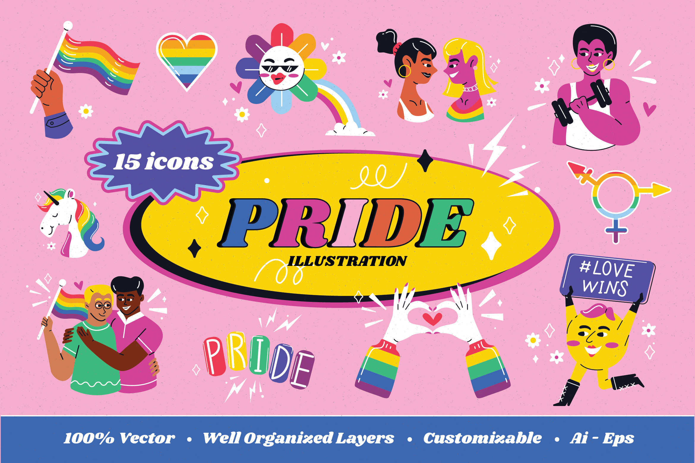 Pride Illustration Set | Illustrator Graphics ~ Creative Market