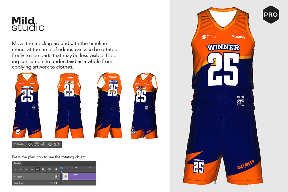 Flat basketball jersey mockup 3D model