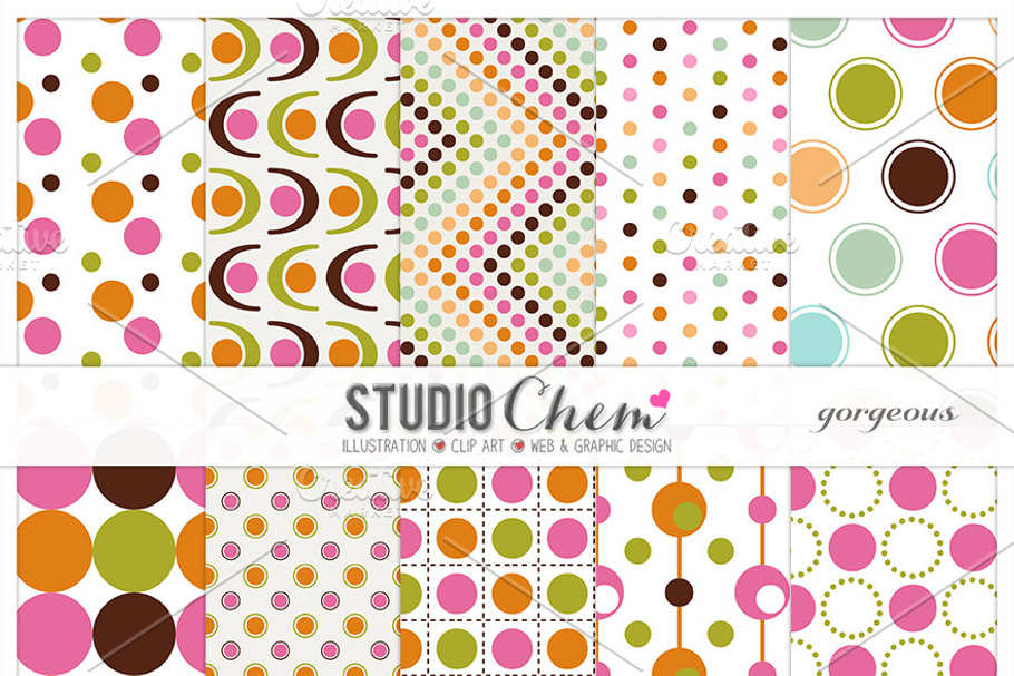 Retro Dotty Pattern Papers | Custom-Designed Graphic Patterns ...