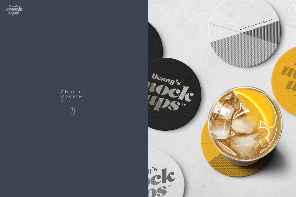 Download Circular Coaster Mockup Creative Photoshop Templates Creative Market