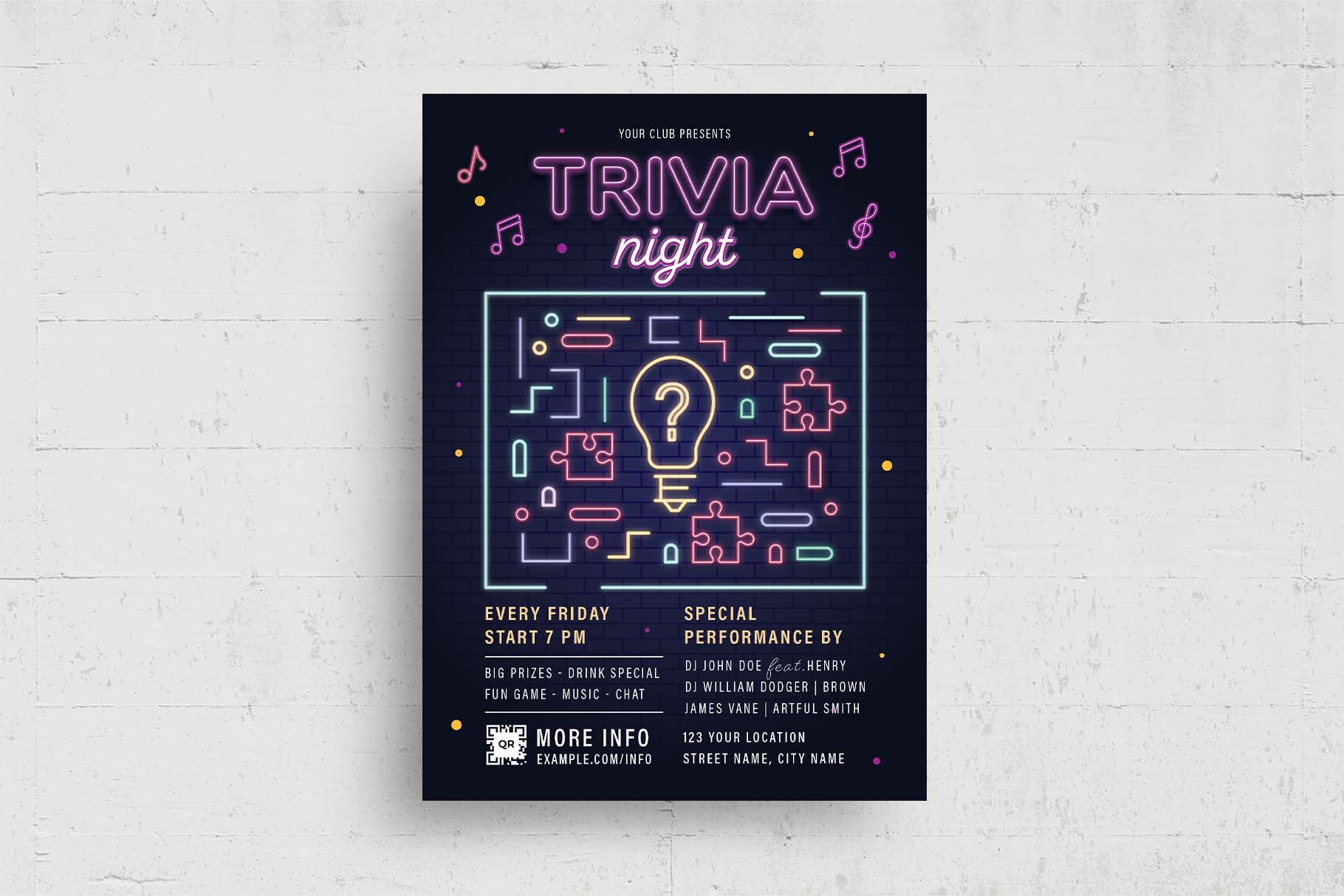 Trivia Quiz Night Flyer Template | Flyer Templates ~ Creative Market