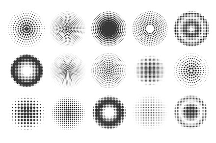 Abstract background of a circle of black dots on white | Decorative ...