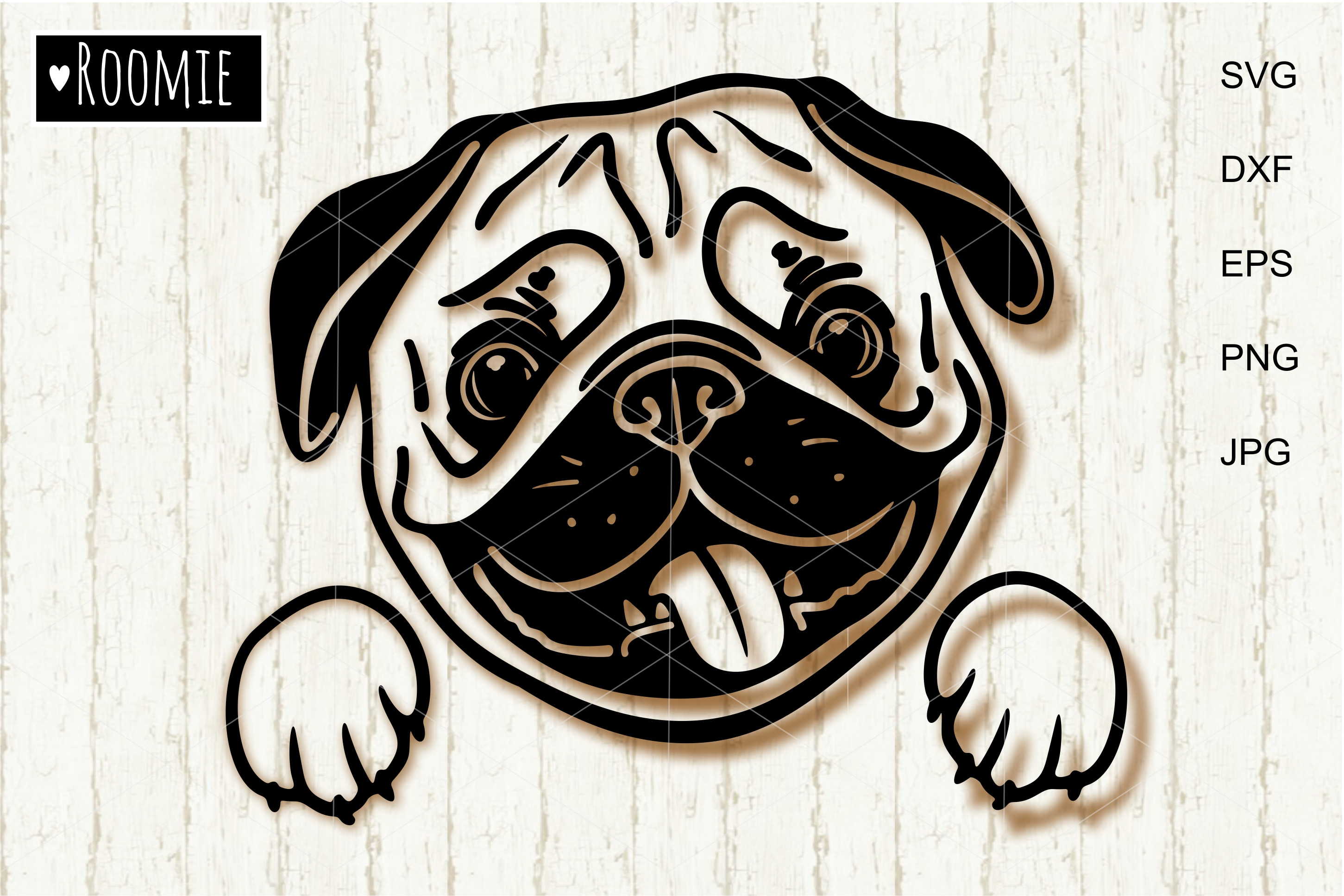 Pug Dog face svg Pet portrait Vector | Graphic Objects ~ Creative Market