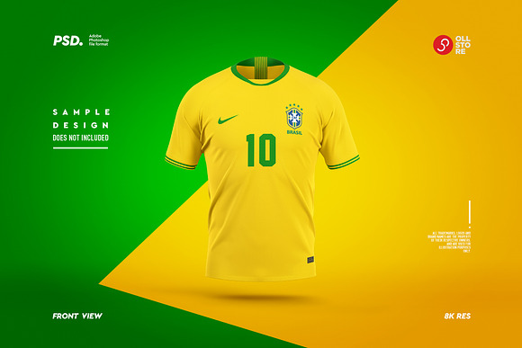 Brazil Team Polo Tshirt Sport Template Design For Soccer Jersey Football  Kit Or Sportwear Classic Collar Sport Uniform In Front View And Back View  Tshirt Mock Up For Sport Club Stock Illustration 