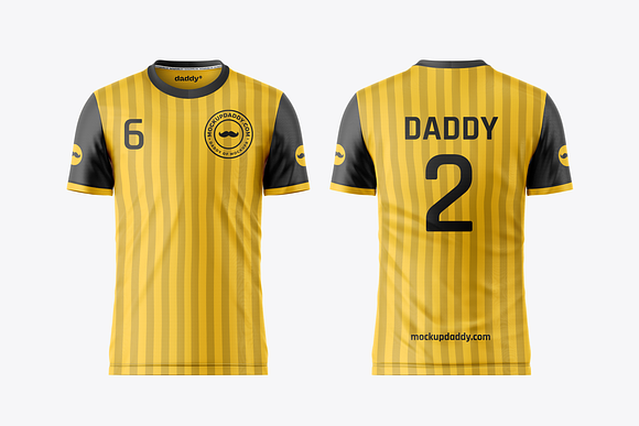 Football Jersey Mockup Set on Yellow Images Creative Store