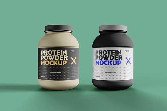 Plastic Protein Supplement Container Mockup Generator - Mediamodifier