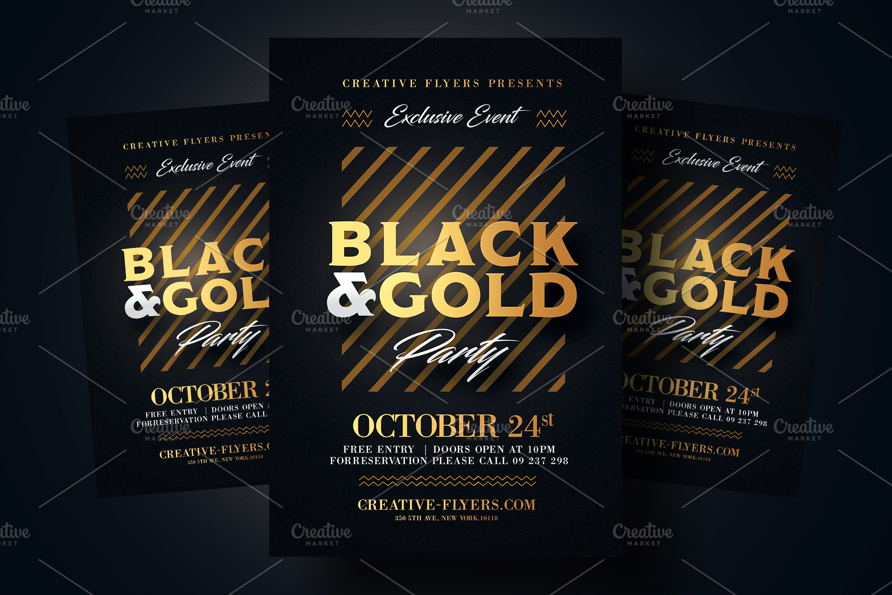 Elegant Black & Gold Template | Flyer Templates ~ Creative Market