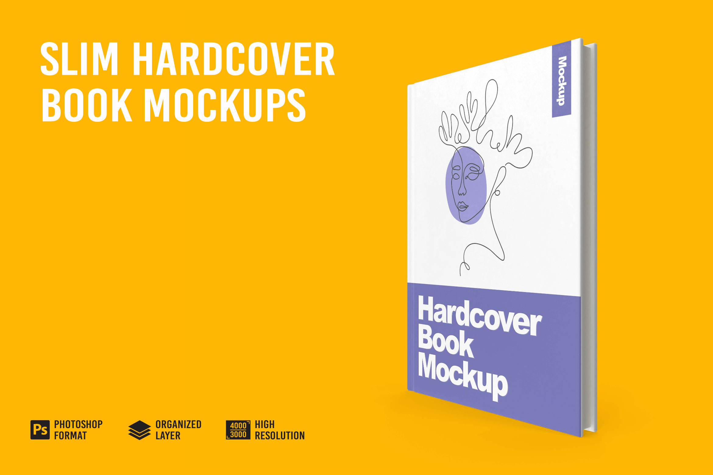 Slim Hardcover Book Mockup 85 X 11 | Cover Actions Premium | Mockup