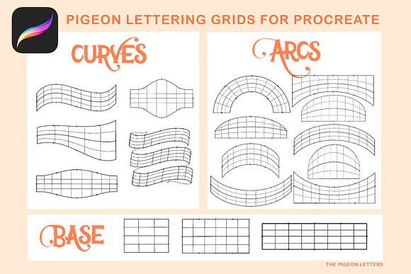 Procreate Lettering, Grid, & Texture Set Graphic by Design