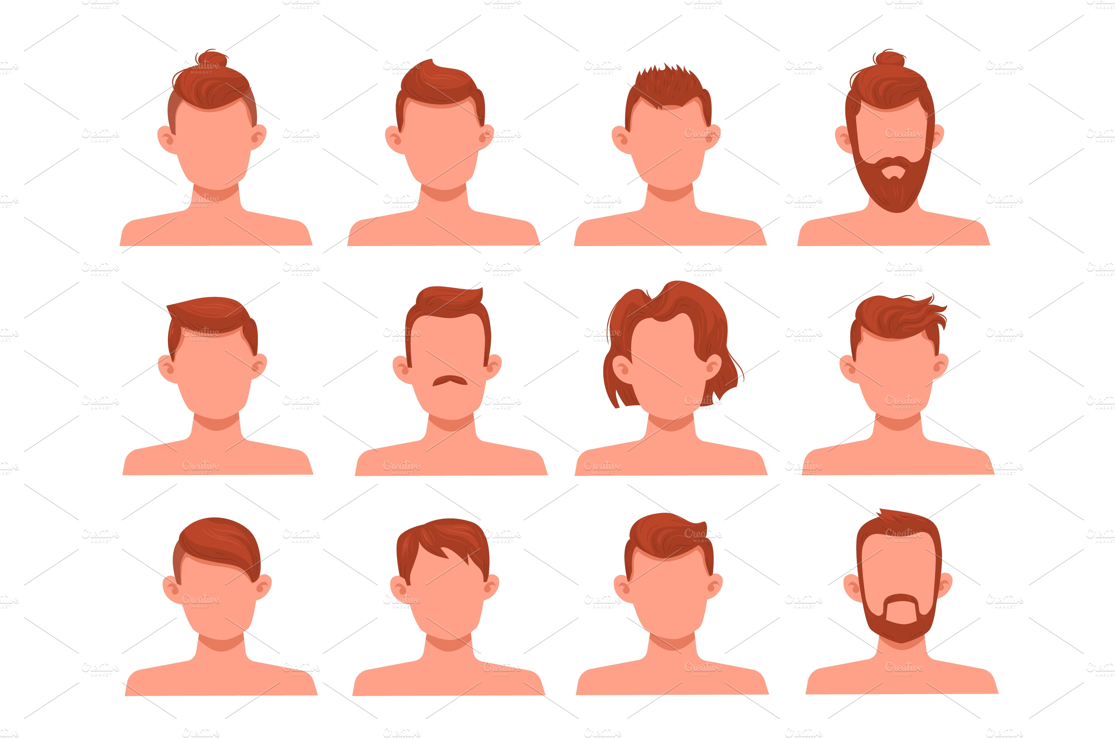 Men Hairstyles Different Modern People Illustrations ~ Creative Market 0792