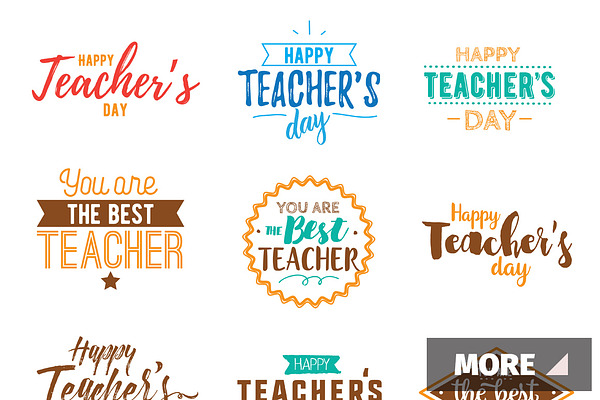 Happy teachers day typography | Pre-Designed Illustrator Graphics ...