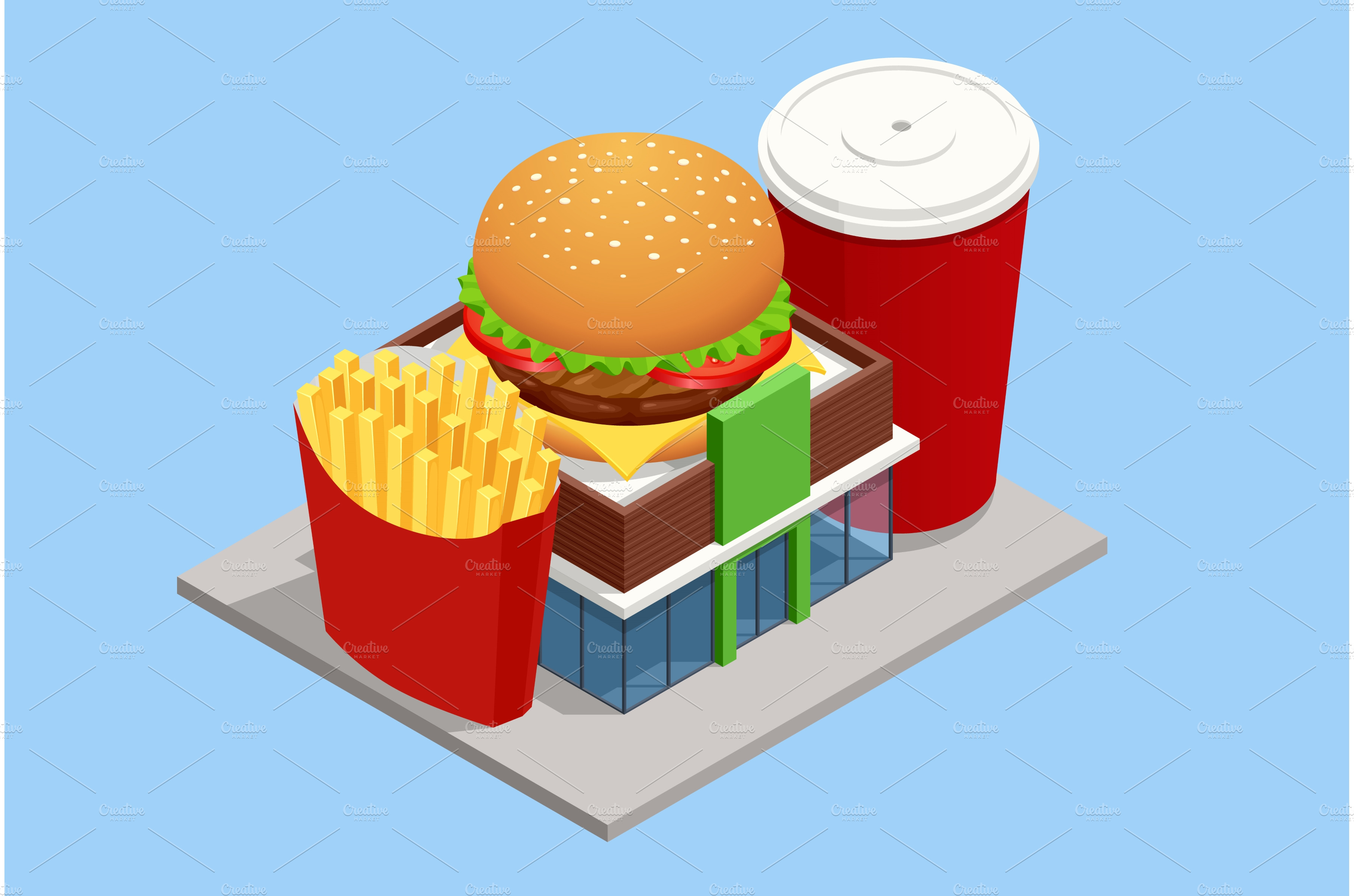 isometric-facade-of-fast-food-store-food-illustrations-creative-market