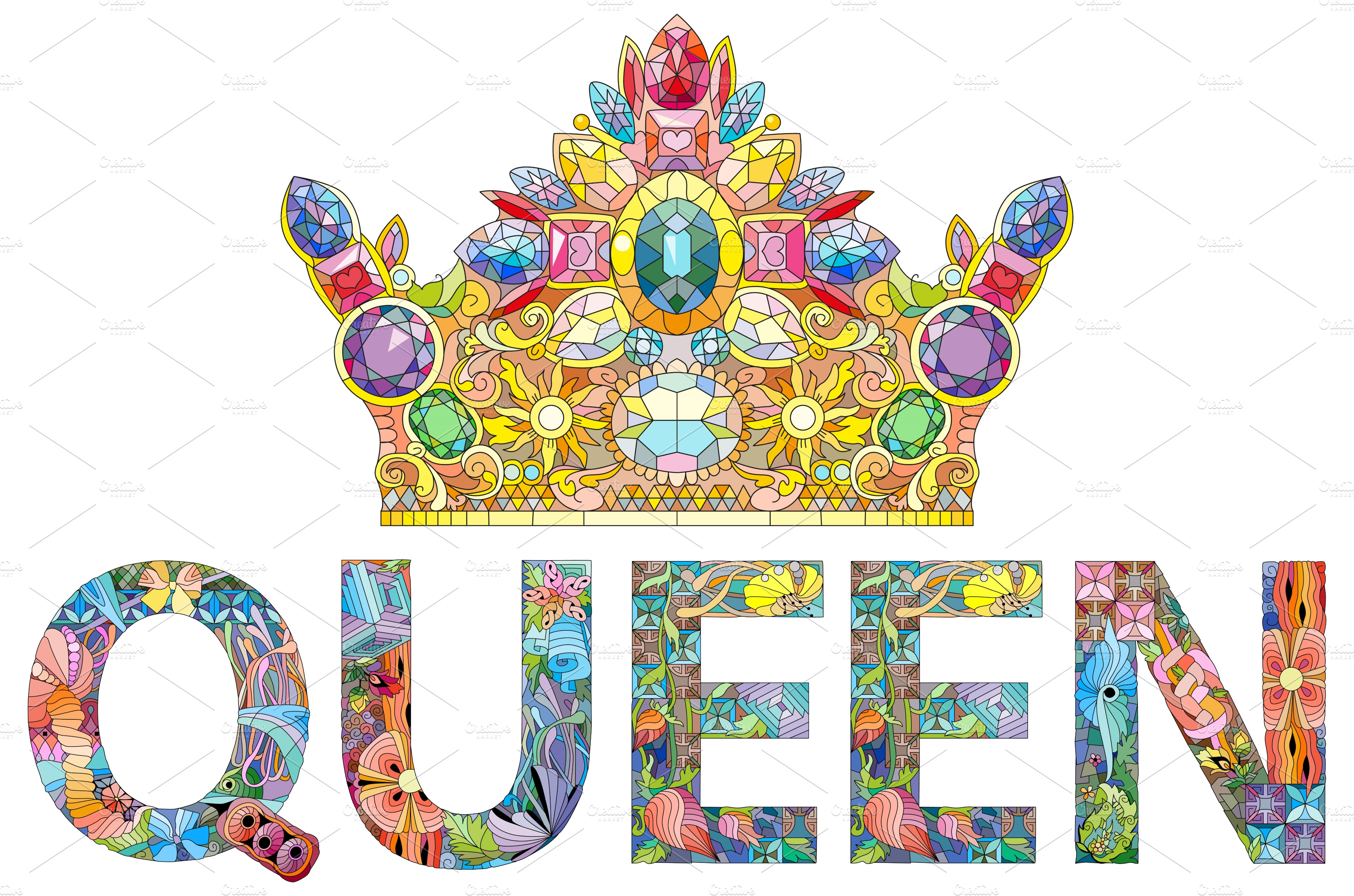 Queen with crown | Photoshop Graphics ~ Creative Market