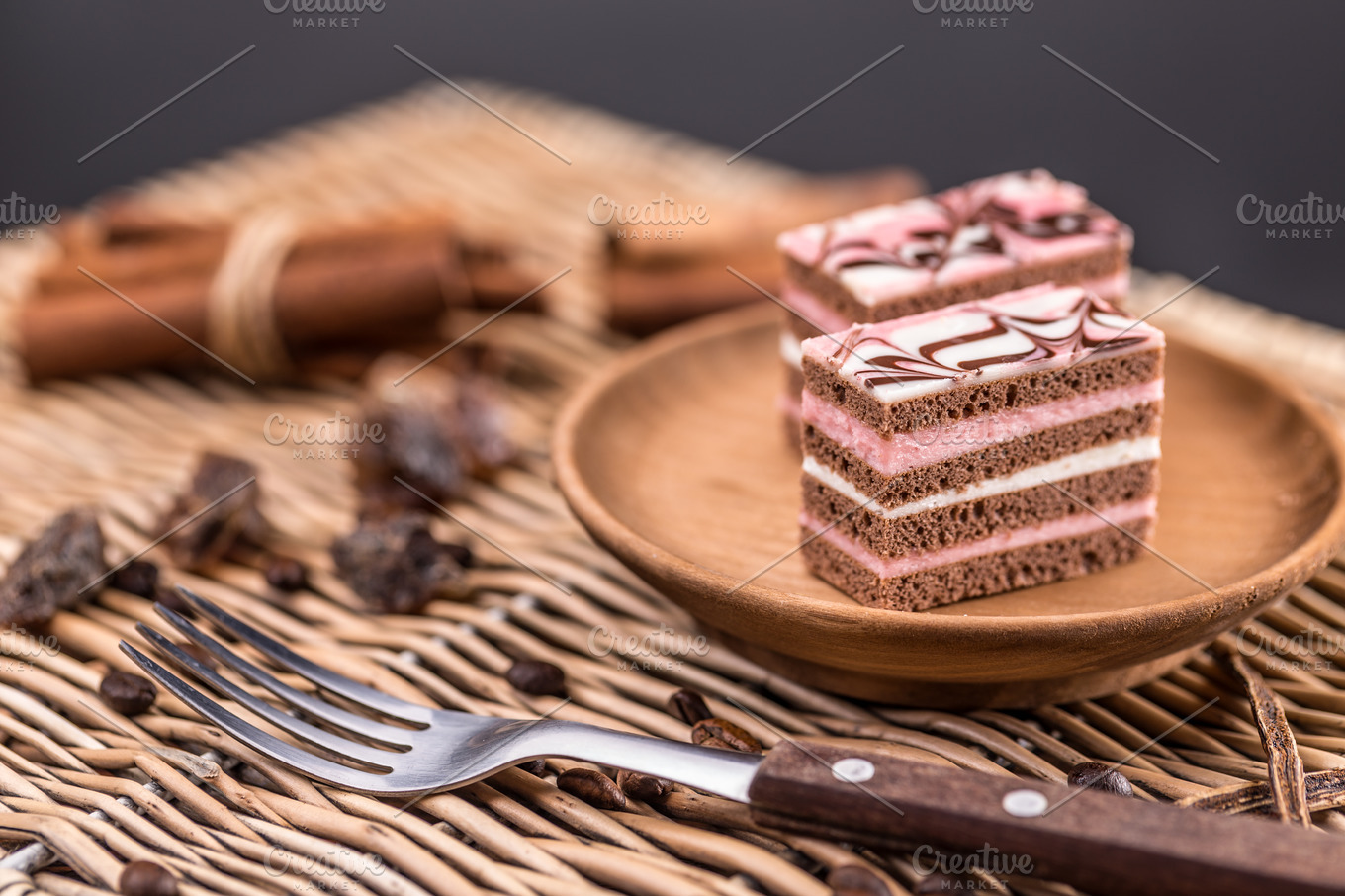 Decorative Layered Desserts Containing Cacao Cake And Chocolate High Quality Food Images Creative Market