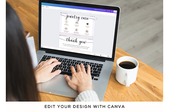 Jewelry Care Card Canva Template with Instruction (1765386)