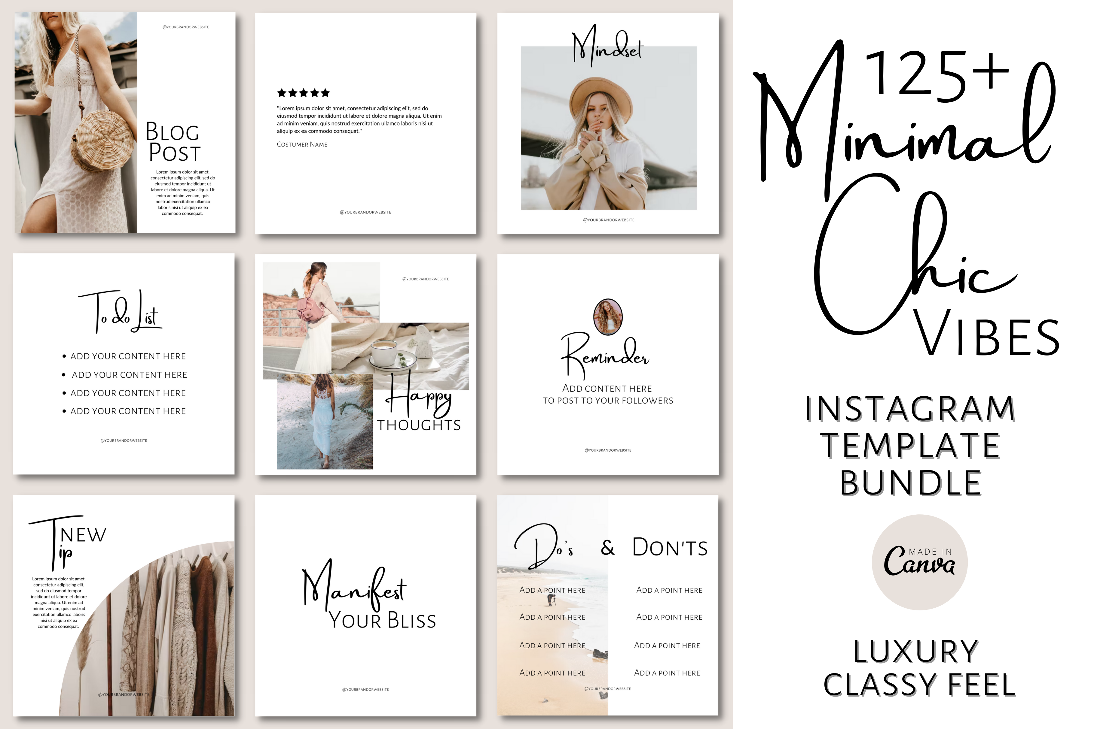 Light Chic Minimal Instagram Templates | Creative Market