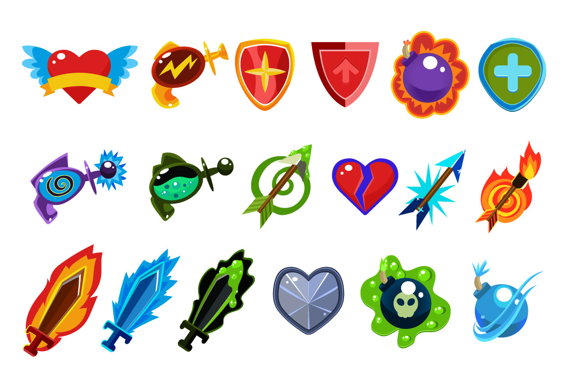 Weapon and Icons Set for Games | Icons ~ Creative Market