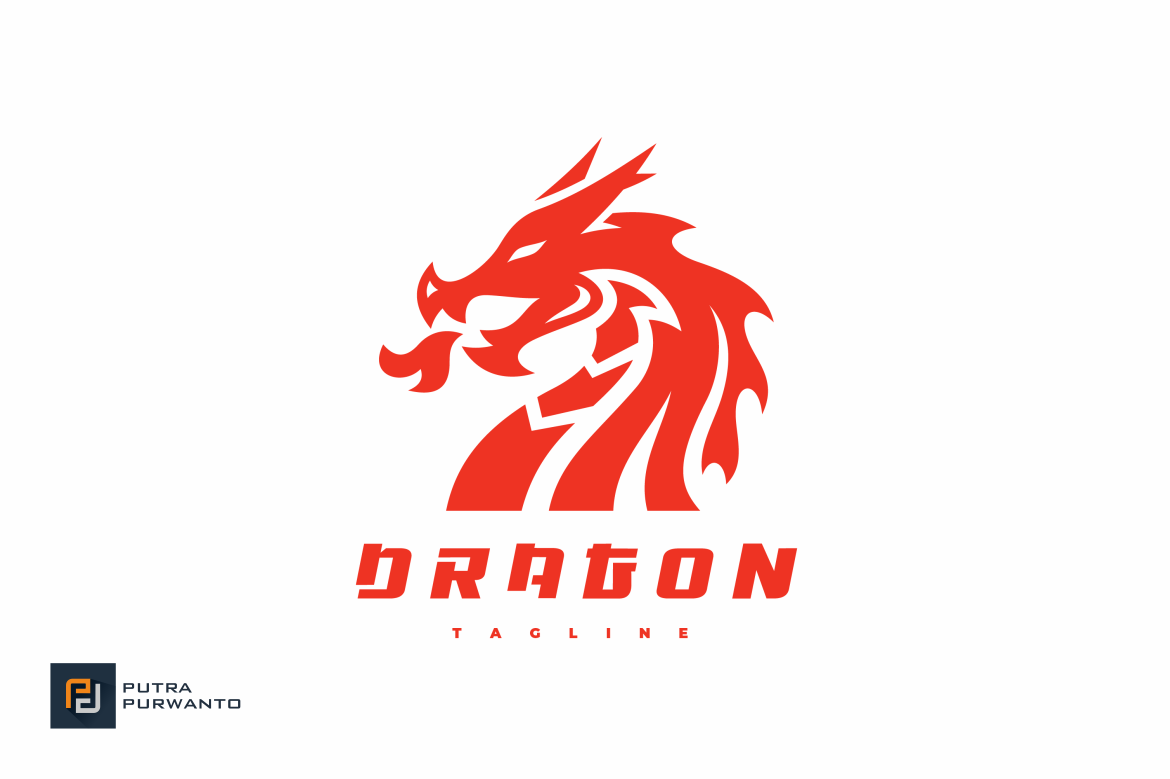 Fire Breath Dragon Logo Design 