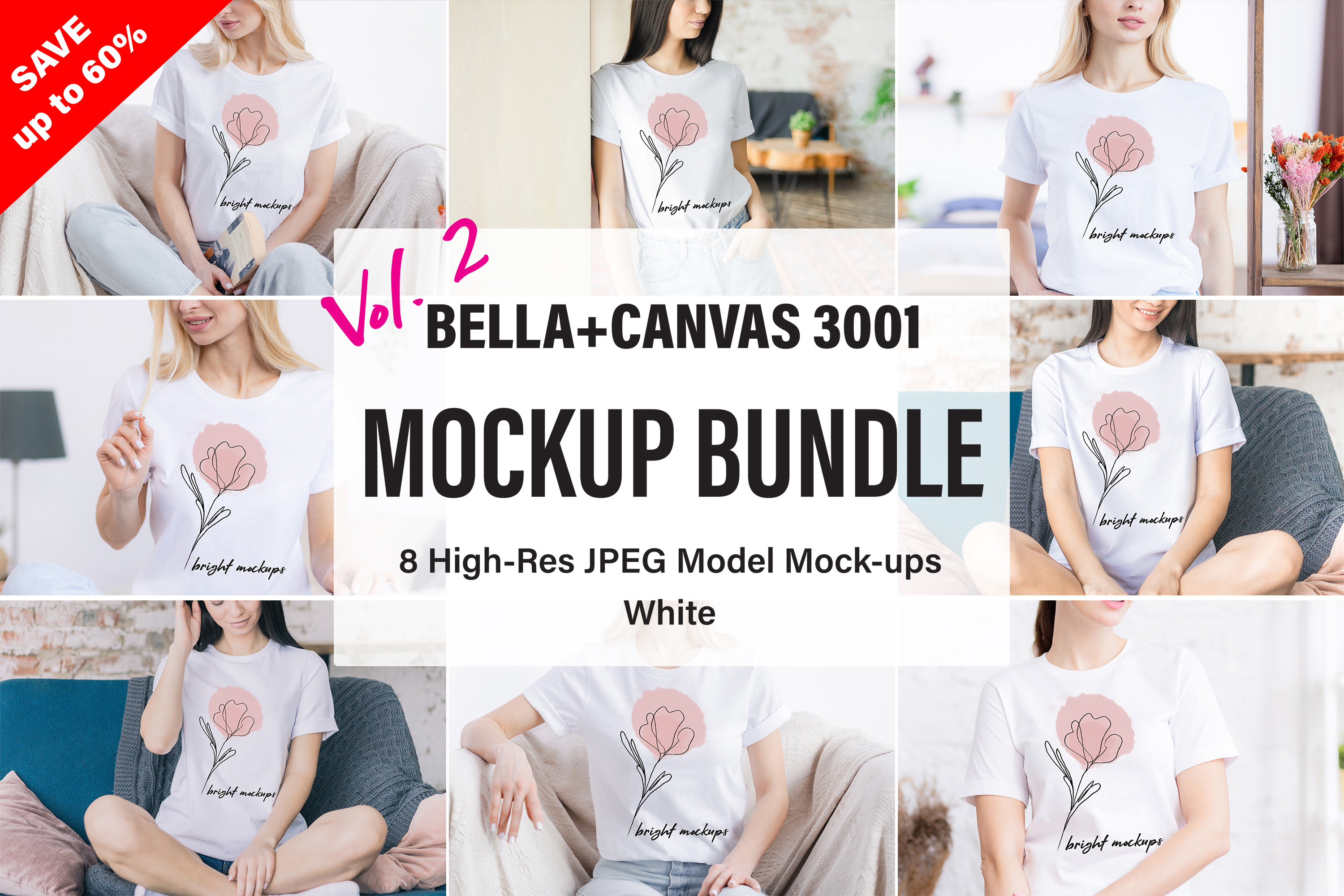 Bella Canvas 3001 Tshirt Mockup Bundle 8