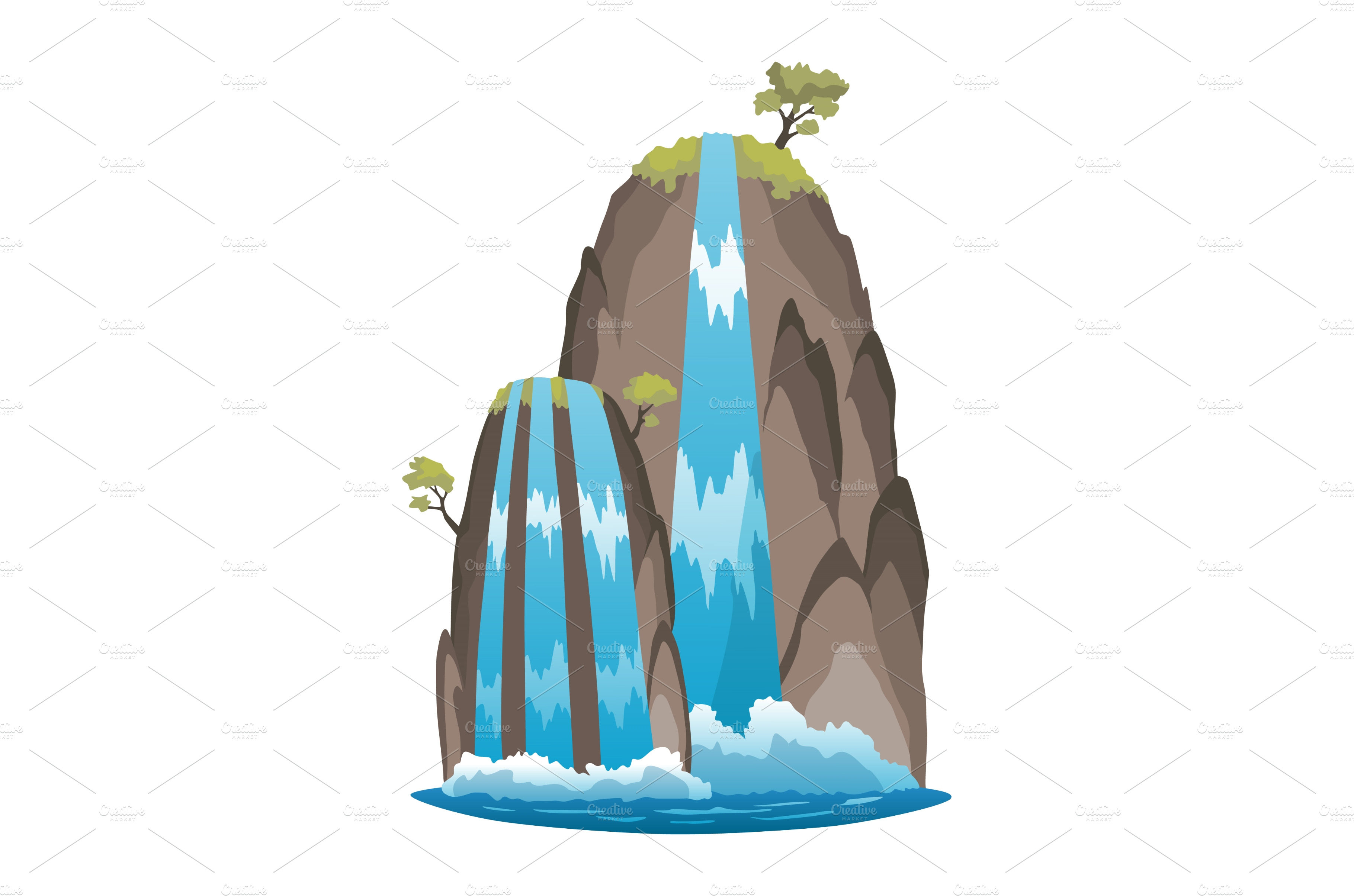 waterfall-cartoon-landscape-vector-graphics-creative-market