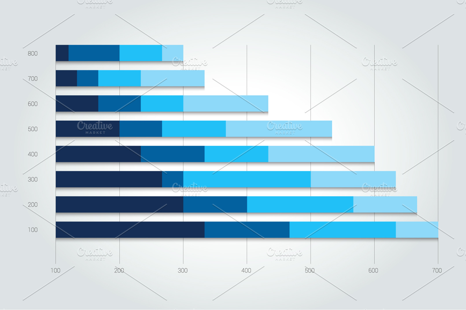 Flat chart, graph. Illustrator Graphics Creative Market