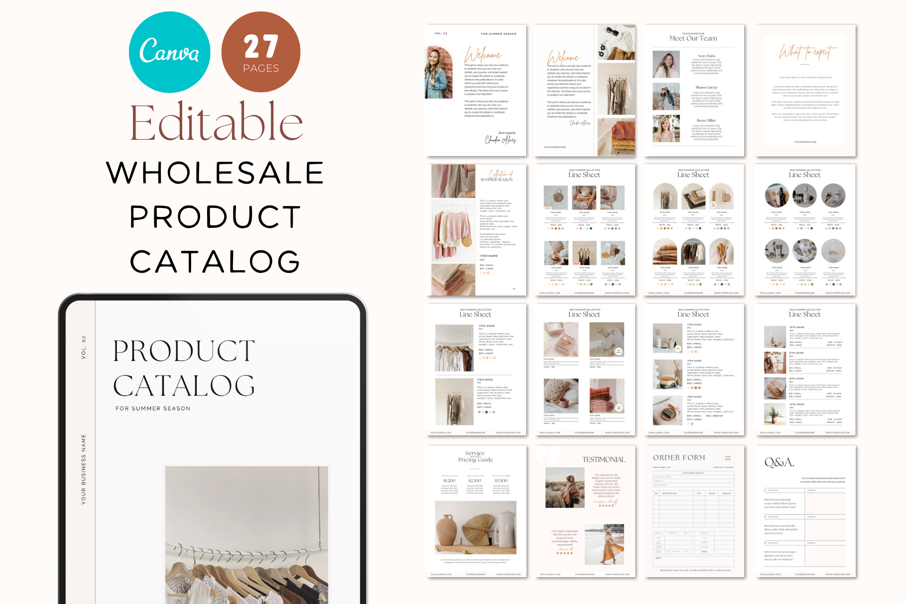 Wholesale Catalog Template Canva Magazine Templates Creative Market