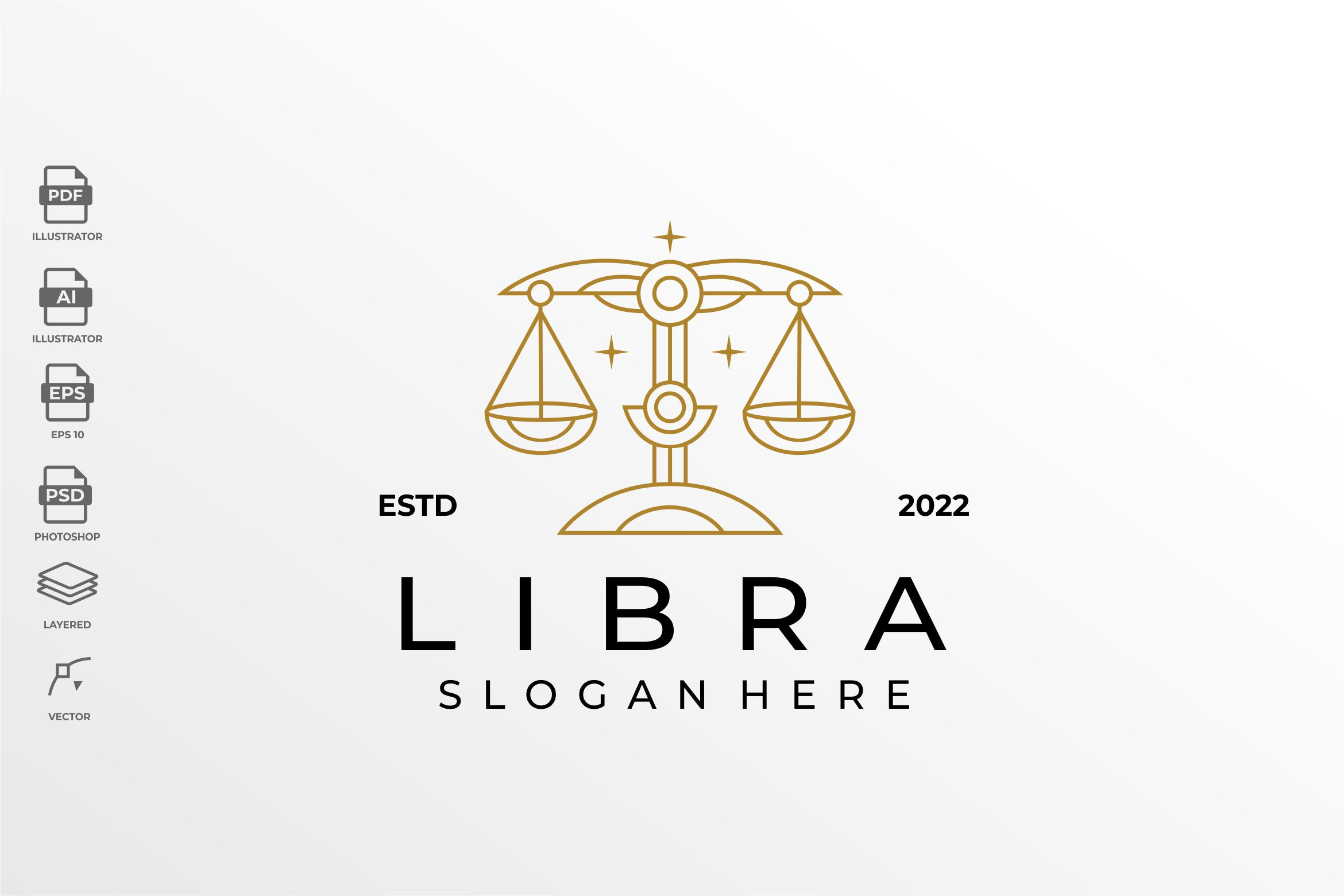 Simple Minimalist Zodiac Libra Logo Branding And Logo Templates