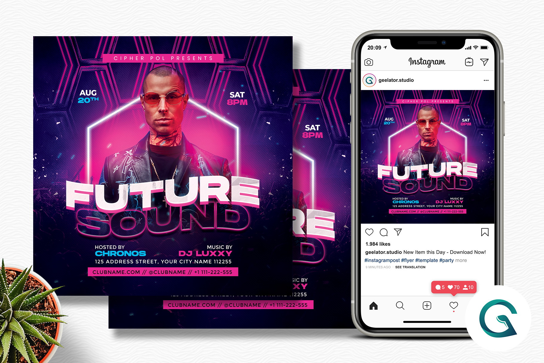 Future Sound Party Flyer Template Flyer Templates Creative Market