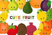 Set of Cute Kawaii Fruits | Food Illustrations ~ Creative Market