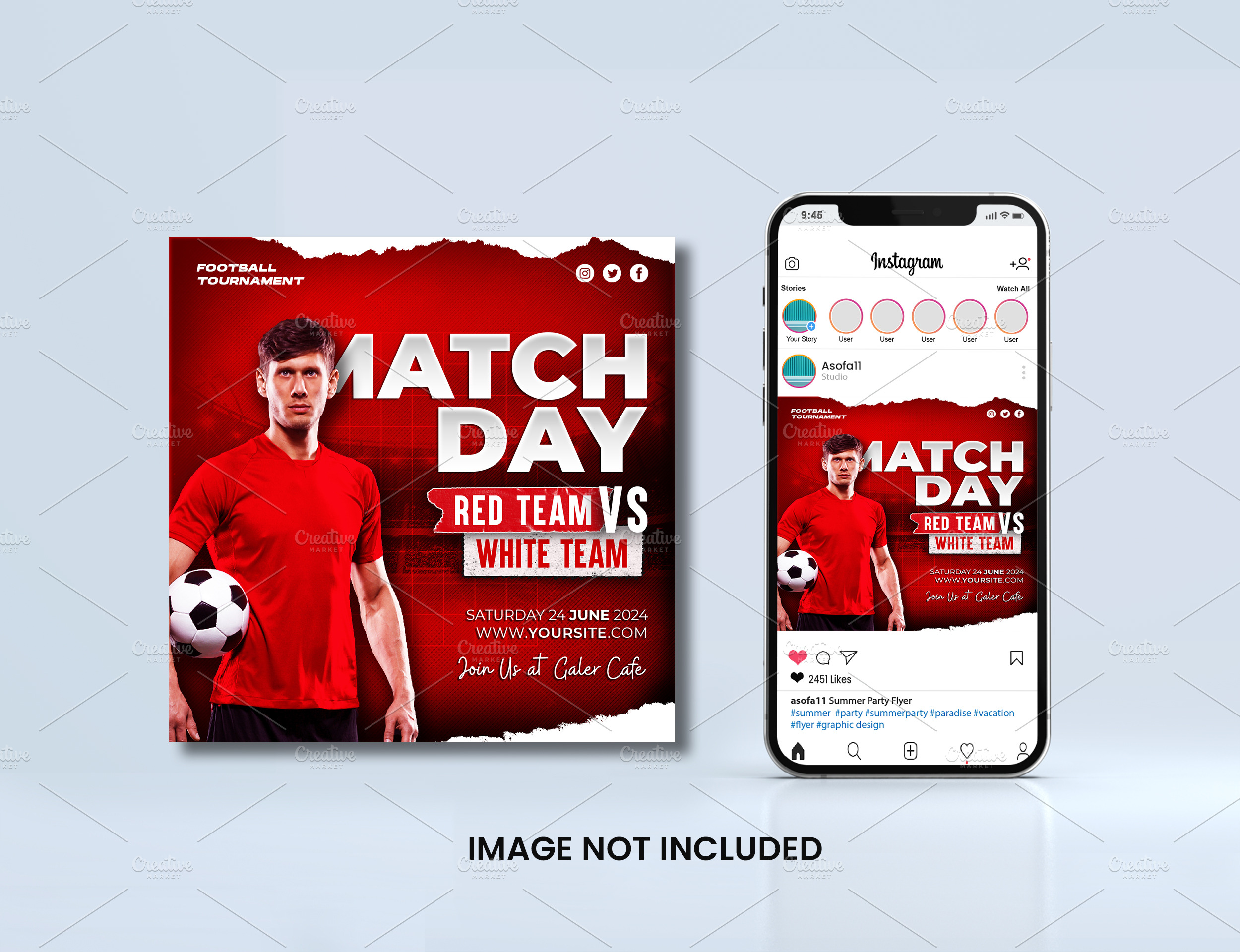 Soccer Match Social Media Post Or Flyer Template