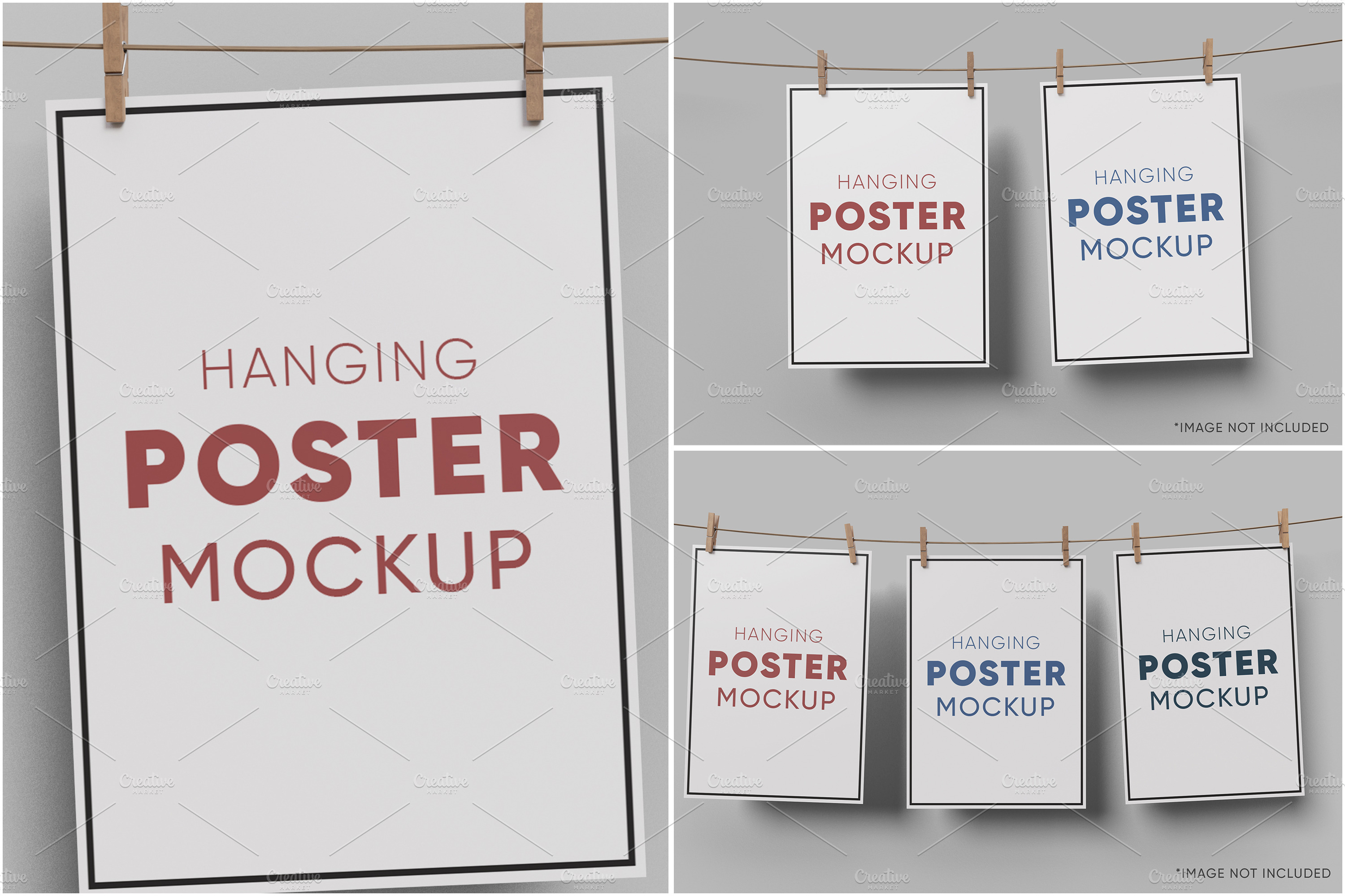 Hanging Poster Mockup | Mockups ~ Creative Market