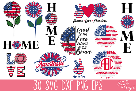 4th of July T-Shirt, American Flag Heart, Split Monogram Svg