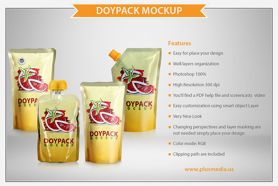 Download Honey Doypack Bag Mockup Creative Photoshop Templates Creative Market