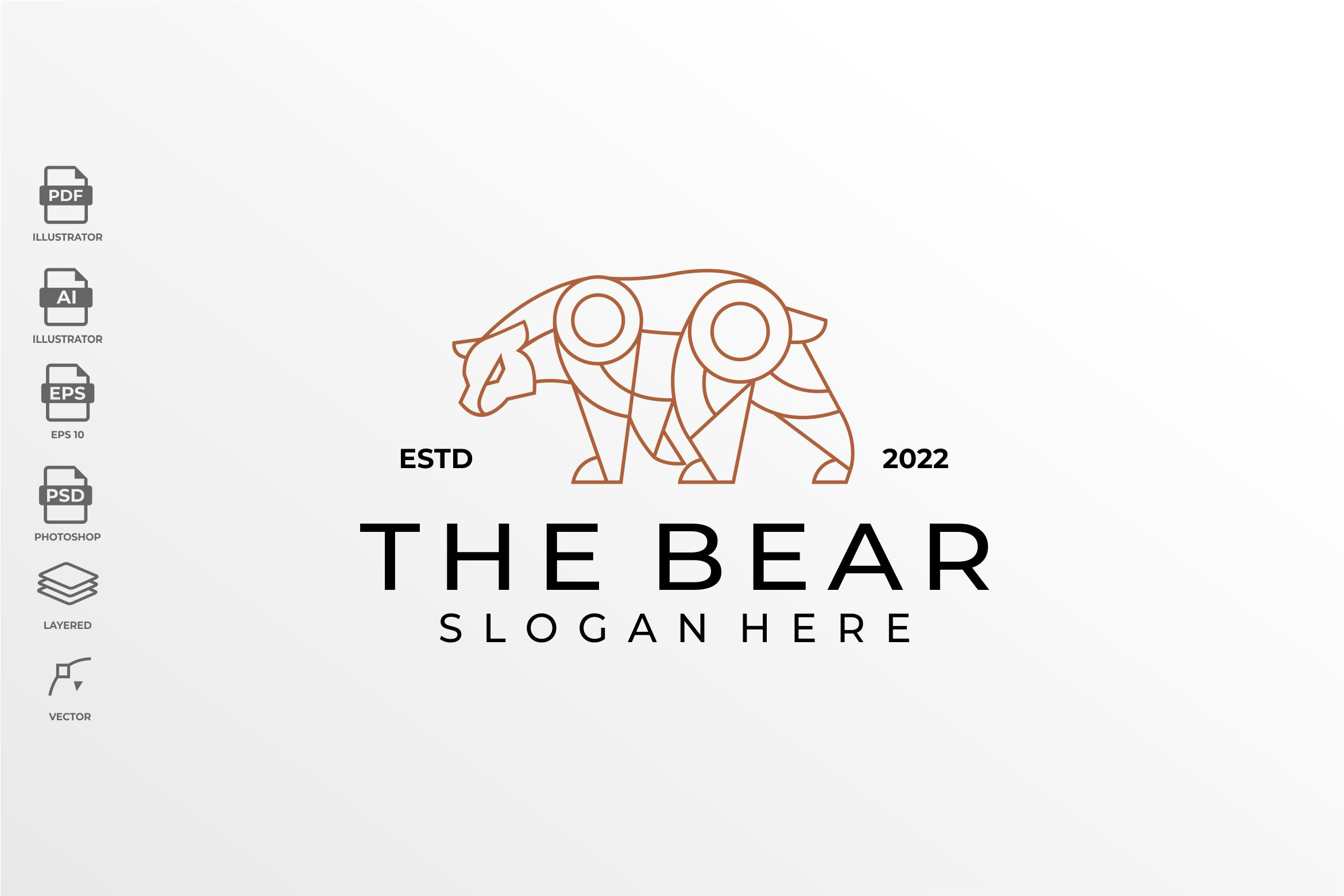 Lineart Geometric Bear Logo Vector Branding & Logo Templates Creative Market