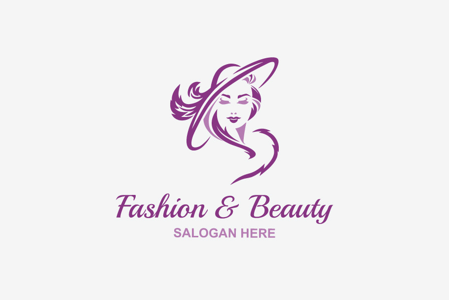 Woman's Face Modern Fashion Logo Design Graphic by Blazybone