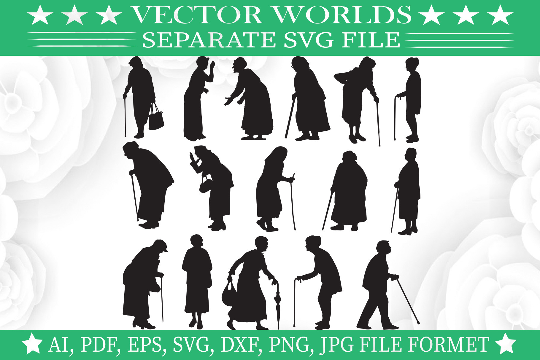 Old Woman Svg, Old, Women Svg | Graphic Objects ~ Creative Market