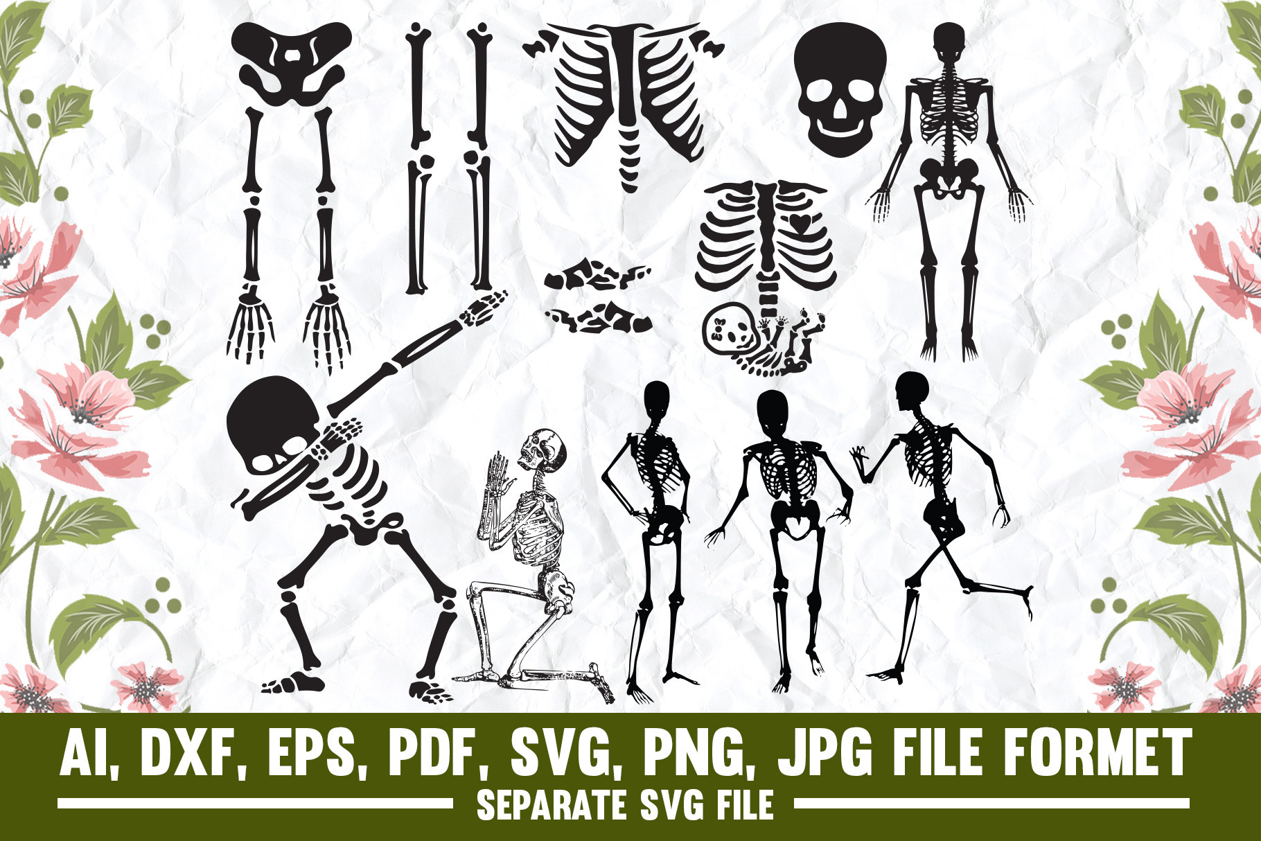 Skeleton svg | Graphic Objects ~ Creative Market