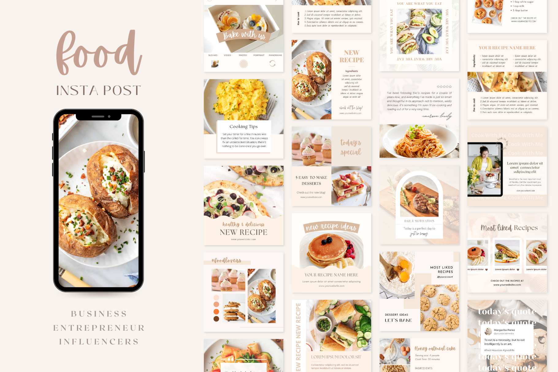 Food Instagram Post Template | Social Media Templates ~ Creative Market