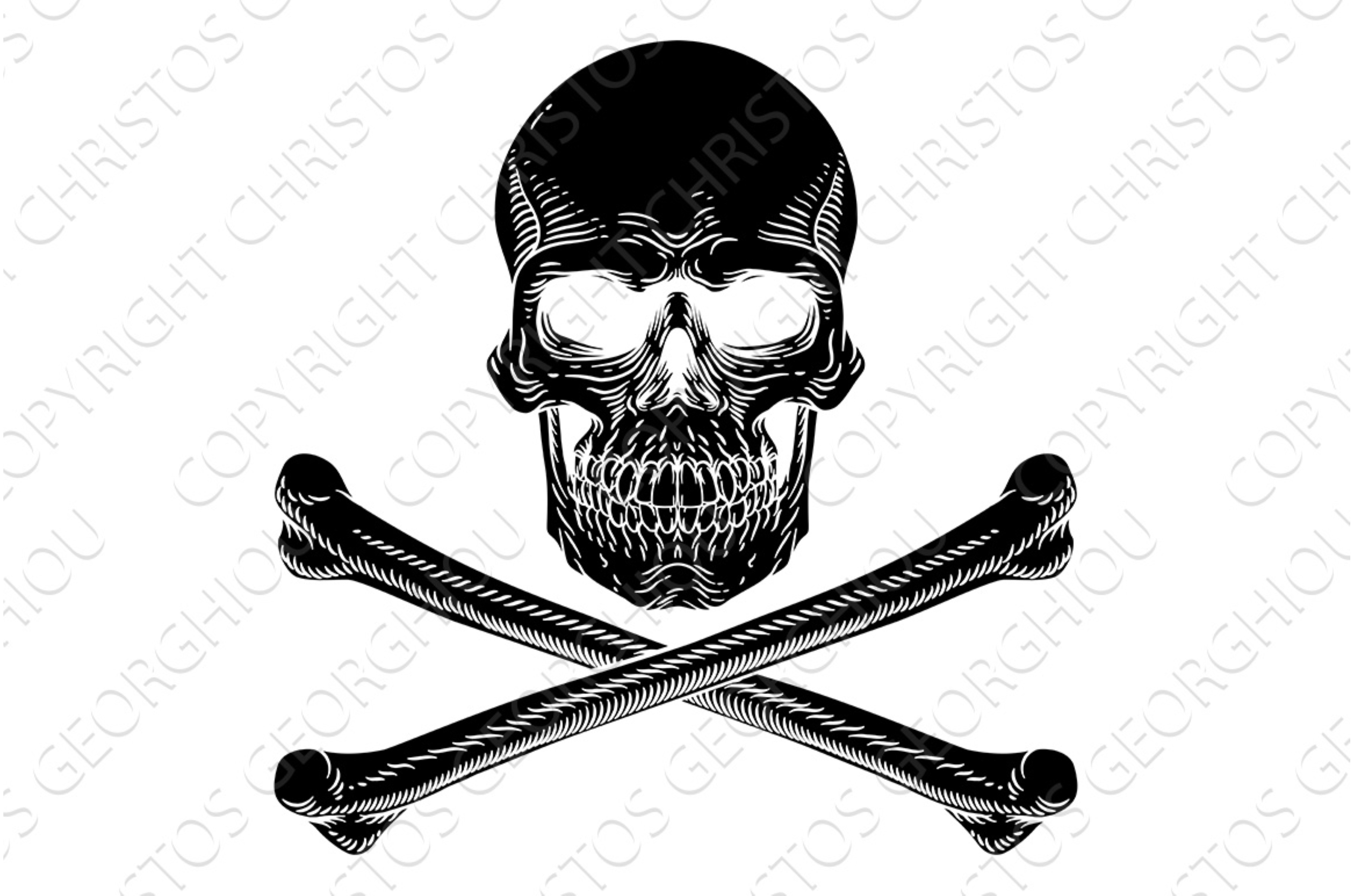 Skull And Crossbones Cross Bones | Illustrations ~ Creative Market