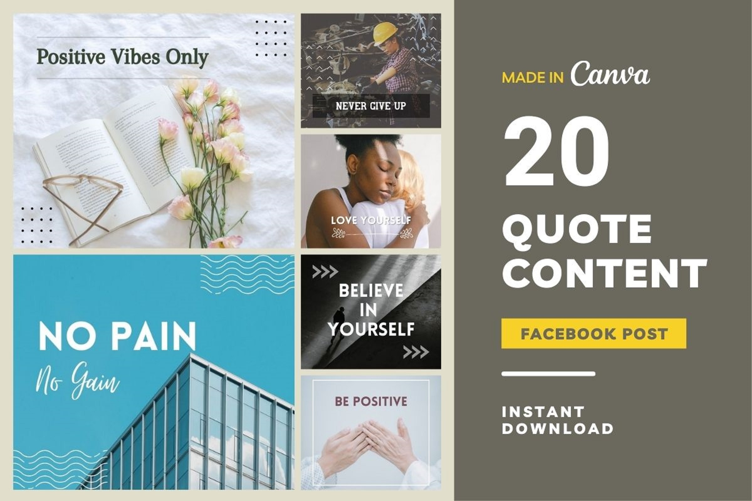 Motivational Quote Facebook Post | Social Media Templates ~ Creative Market