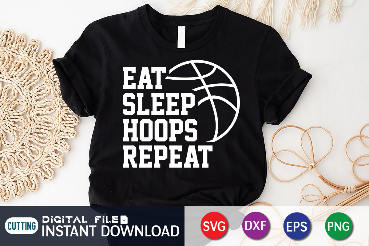 Eat Sleep Hoops Repeat SVG | Photoshop Graphics ~ Creative Market