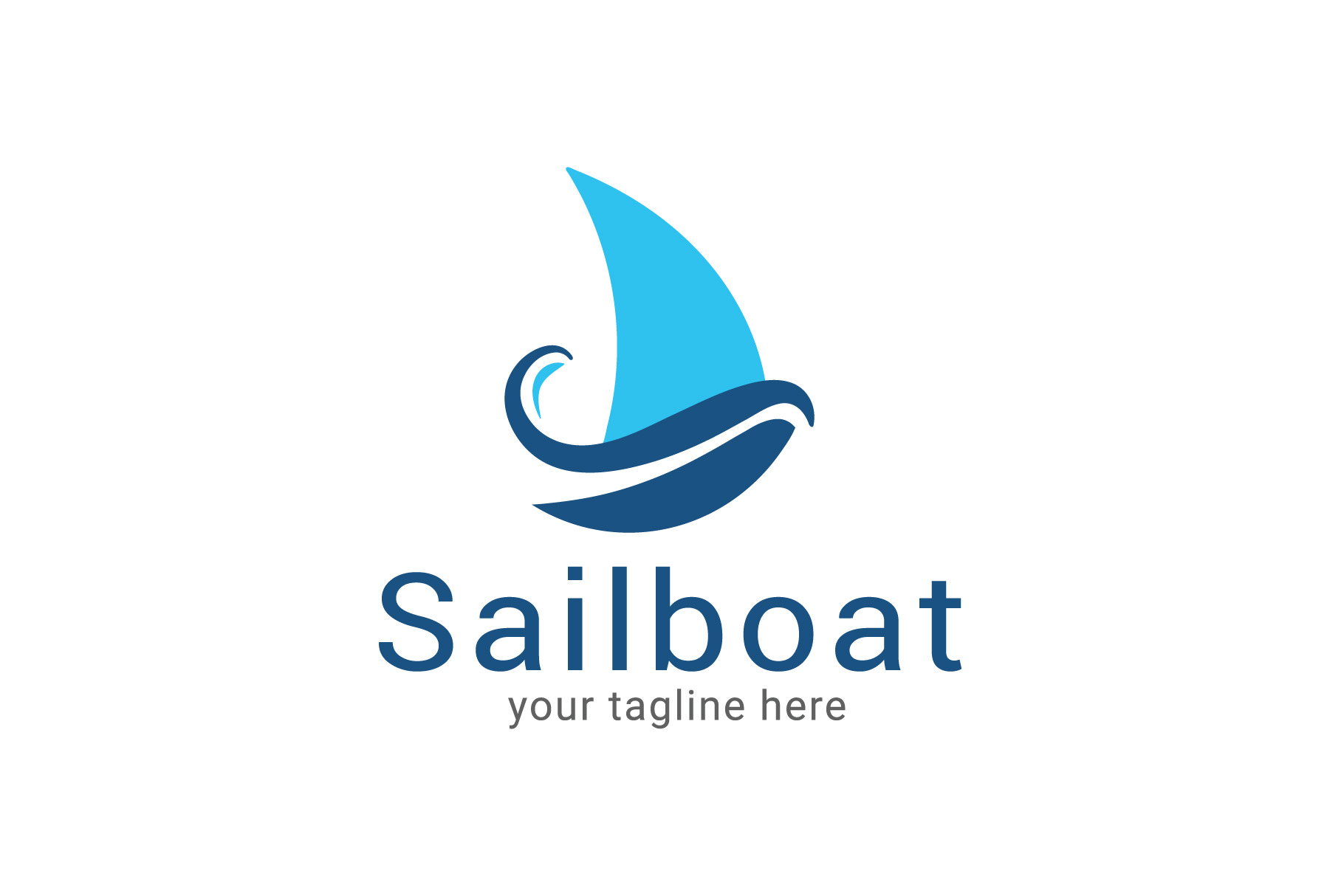 Abstract sailboat logo design | Creative Market