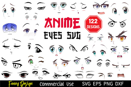 Anime Girl Eyes SVG Bundle Anime Eyes Svg Eyes Svg File 