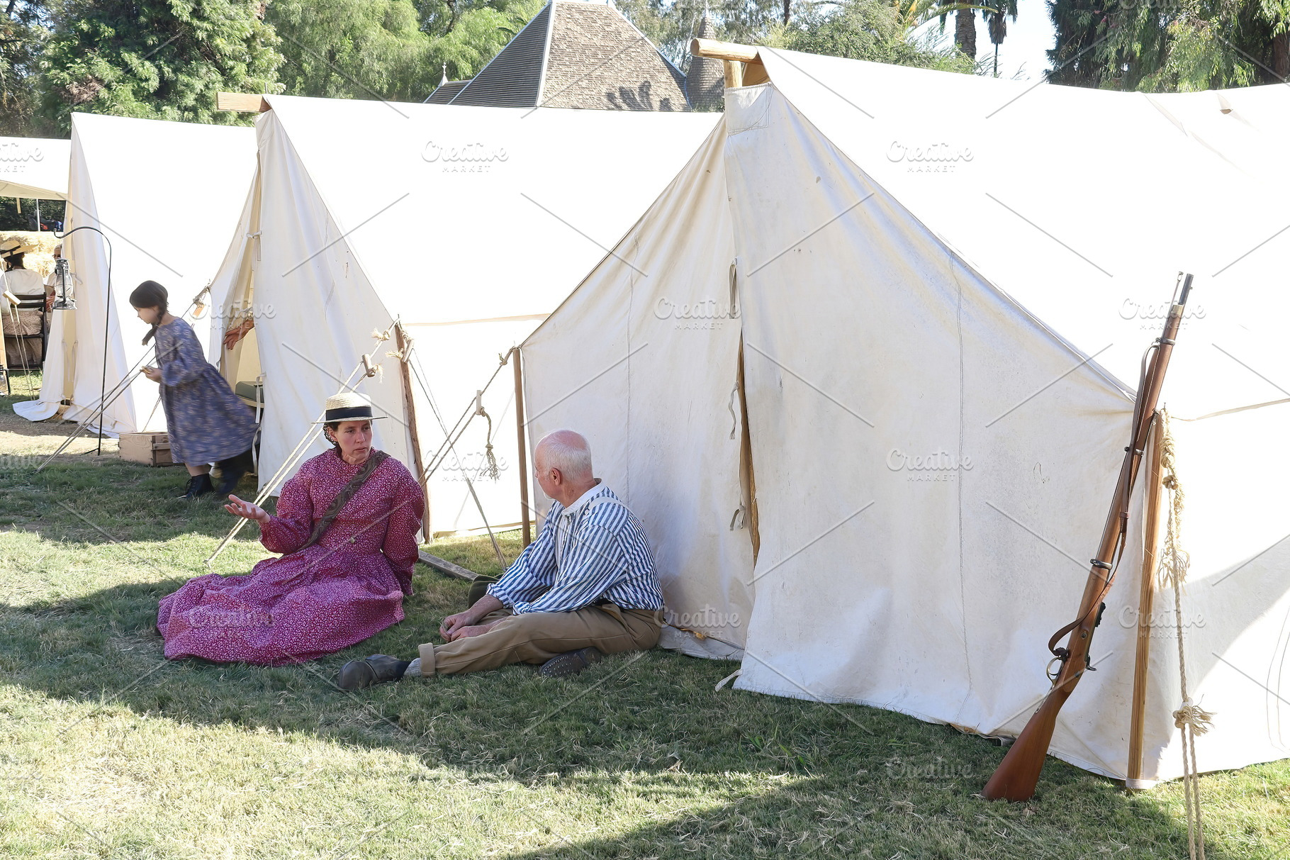 Civil War Reenactment Fresno California | Arts & Entertainment Stock