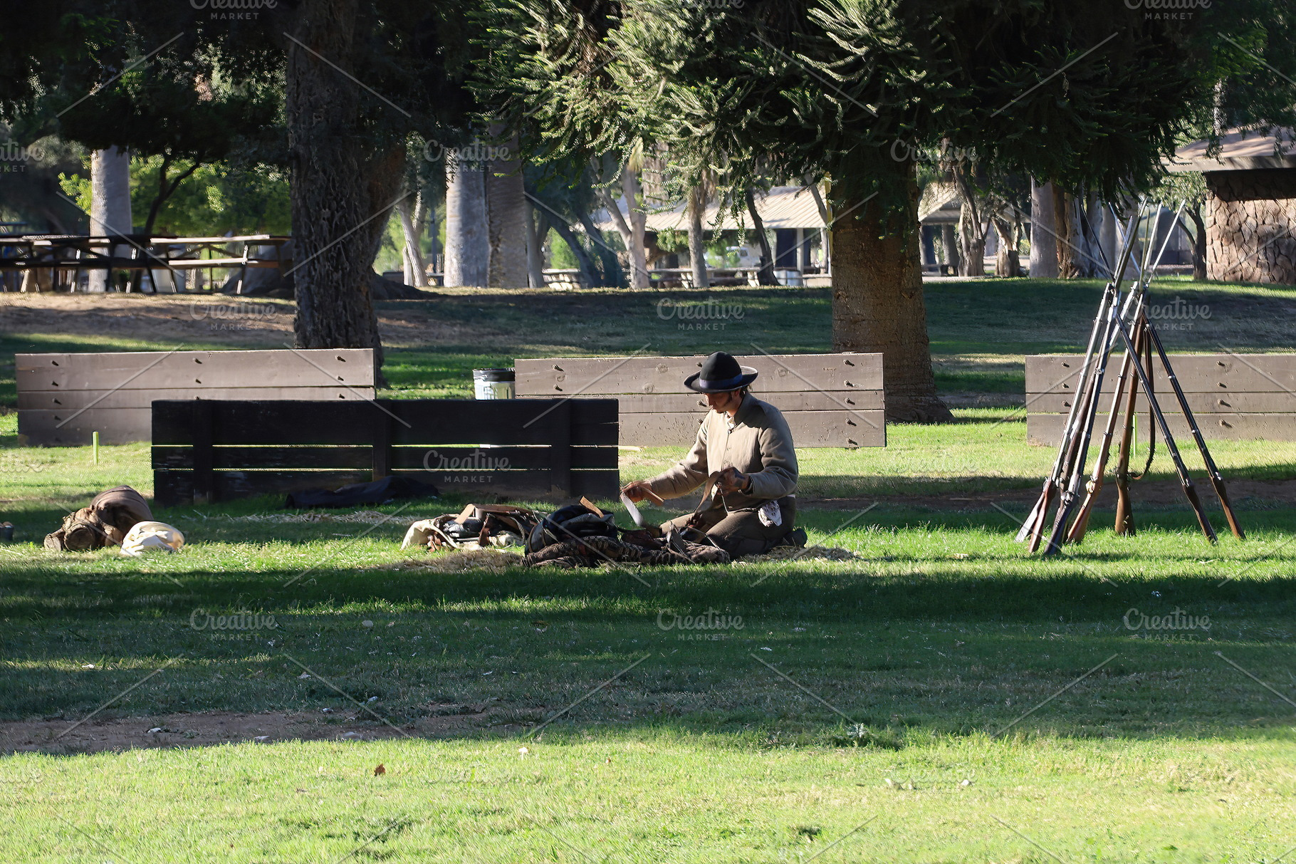 Civil War Reenactment Fresno California Arts & Entertainment Stock