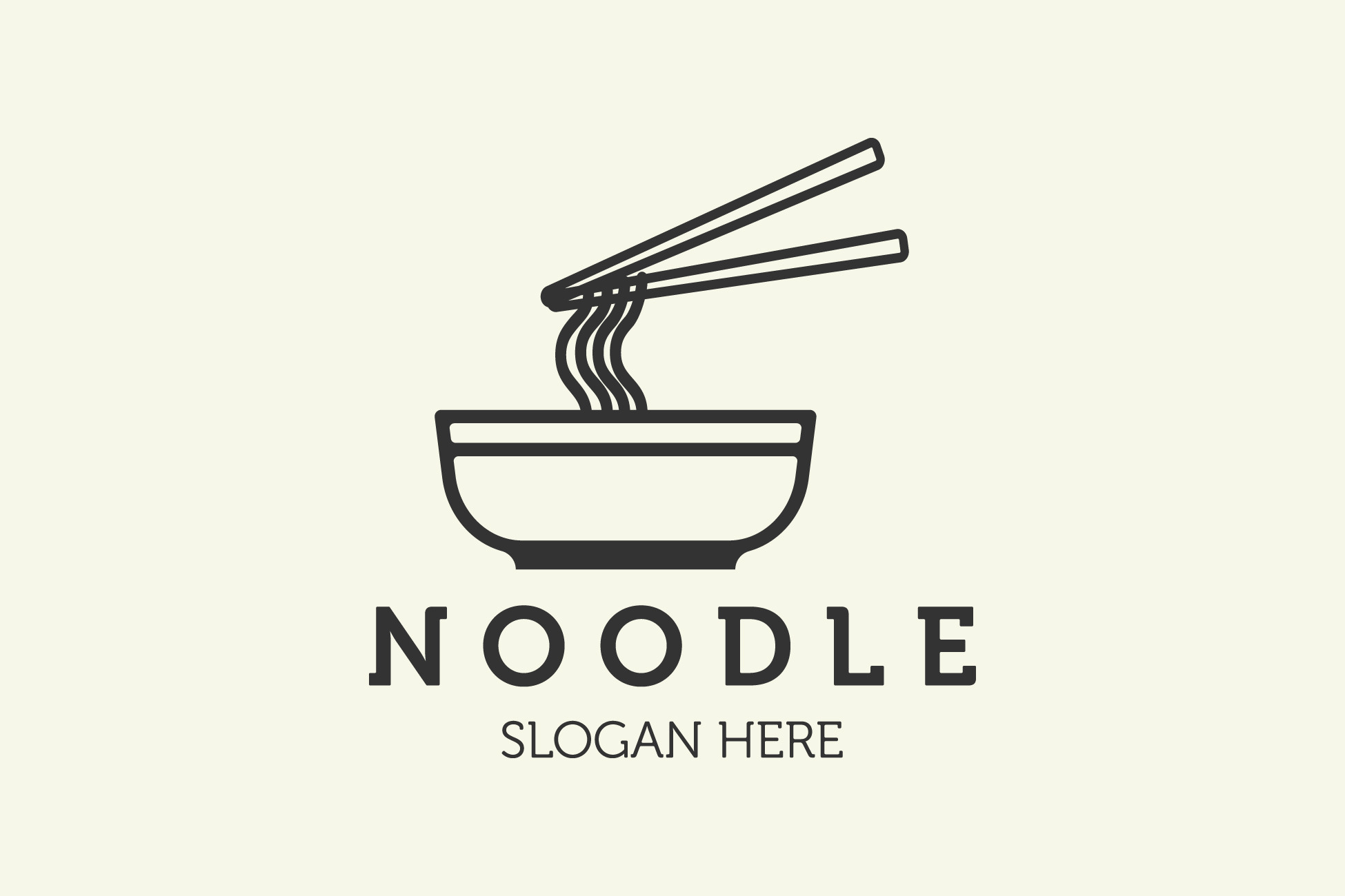 noodle indonesian food logo line art | Creative Market