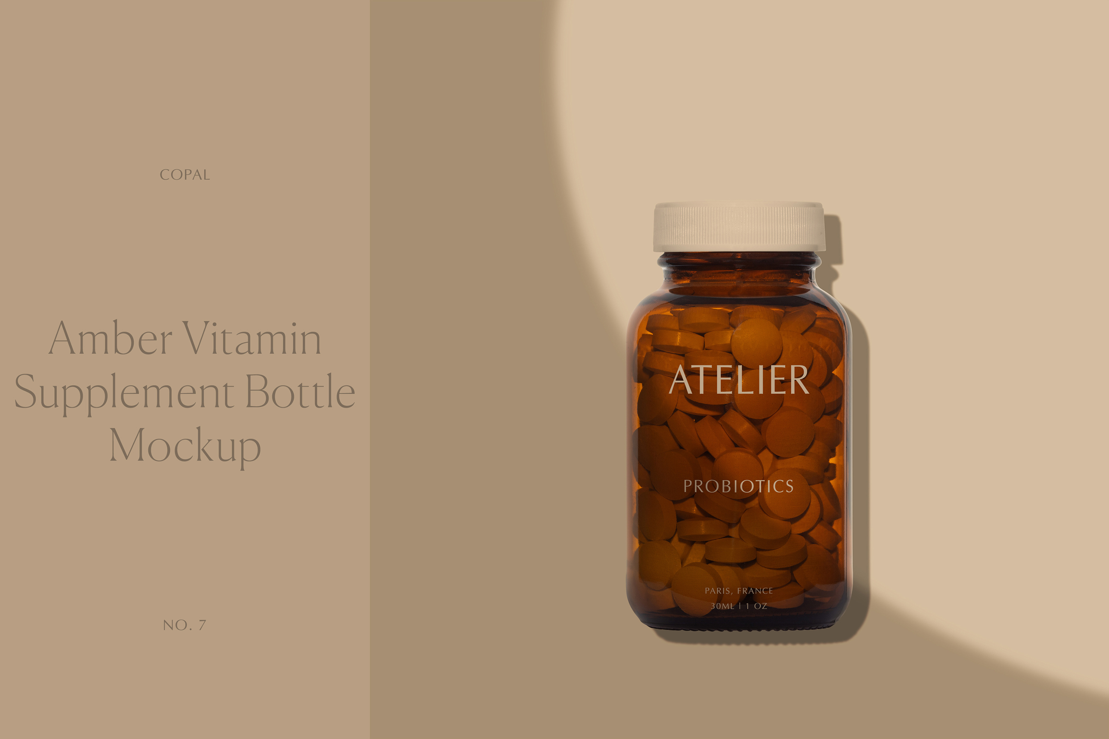 Amber Vitamin Bottle Mockup No. 7 – Copal